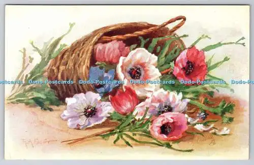 R752246 Flowers in Basket Tuck Oilette No 3428 R A Foster