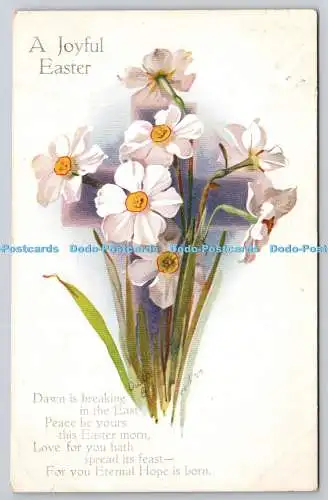 R751070 A Joyful Easter Daffodils Floral Crosses Raphael Tuck and Sons Oilette N