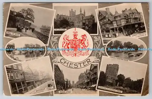 R752444 Chester Bridge Over Dee Tuck View Card 5180 RP Multi View