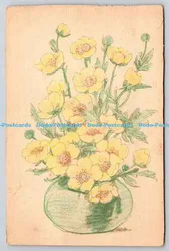 R751199 Gelbe Blumen in der Vase Raphael Tuck and Sons Malkasten Postkartenserie