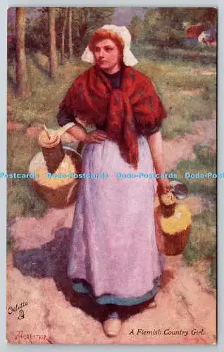 R751209 A Flemish Country Girl Brügge Raphael Tuck and Sons Oilette Wide Wo