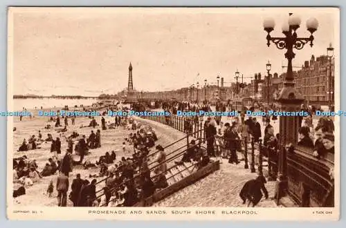 R752463 Blackpool Promenade and Sands South Shore Tuck 1948