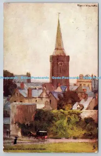 R751218 Tenby The Ancient Walls and Church Raphael Tuck and Sons Oilette Postcar