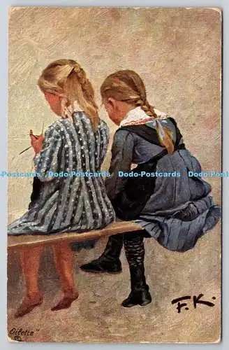 R751286 Two Girls Raphael Tuck and Sons Ltd Oilette Series 903 P 1908