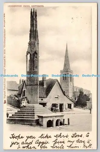 R751377 Kettering Geddington Cross Raphael Tuck and Sons County Nr. 2428