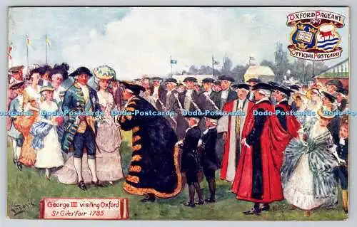 R752629 George III Visiting Oxford St Giles Fair Oxford Pageant Tuck Oilette Con