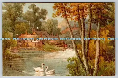 R752638 A Thames Weir Tuck Art Series 6020 Albt Bowers PM Slough 1905
