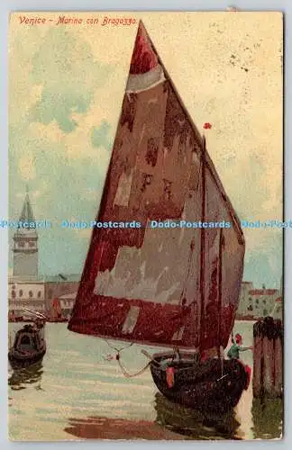 R752699 Venice Marina Con Bragozzo Tuck Art Series 1012 PM Evesham 1904