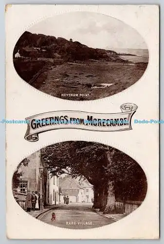 R752734 Grüße aus Morecambe Bare Village Tuck Doppelfoto Gruß Nr. 2676