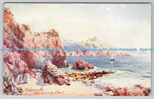 R751503 Falmouth Pendennis Point Raphael Tuck and Sons Oilette Postkarte 7072 H B