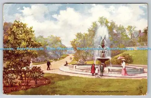 R751627 Blackburn Corporation Park Fountain Raphael Tuck and Sons Oilette Postca