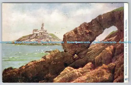 R751737 Swansea Mumbles Leuchtturm und Naturbogen Raphael Tuck and Sons Oilett