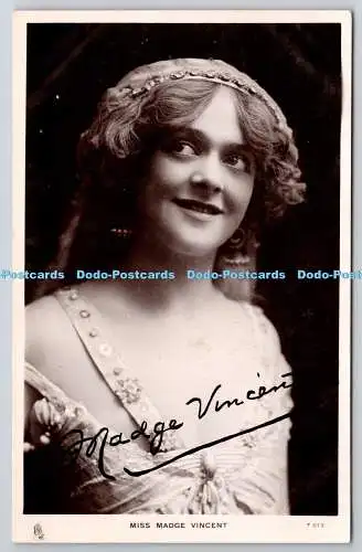 R752986 Miss Madge Vincent Celebrities of the Stage Tuck RP