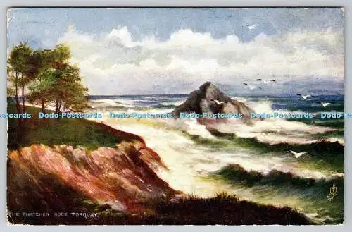 R751775 The Thatcher Rock Torquay Rough Seas an der Devon Coast Raphael Tuck und