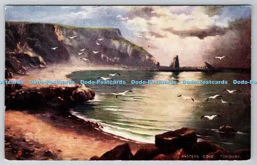 R751782 Torquay Anstey Cove Raphael Tuck and Sons Oilette Postkarte 1496