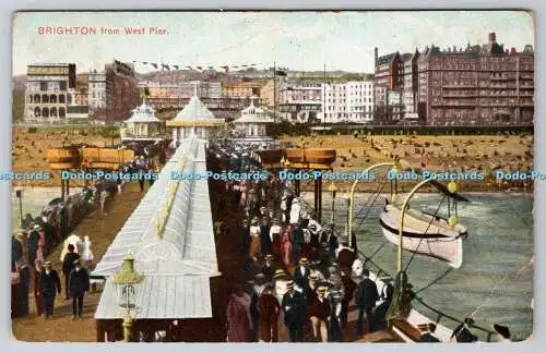 R753008 Brighton vom West Pier Tuck Autochrome Postkarte Nr. 954