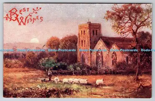 R753409 Moonrise Herne Church C W Faulkner London Series No 550 E