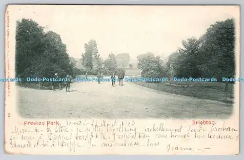 R753895 Brighton Preston Park Mezzotint PM Worthing 1903