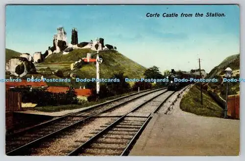 R753956 Corfe Castle von der Station J Welch Portsmouth