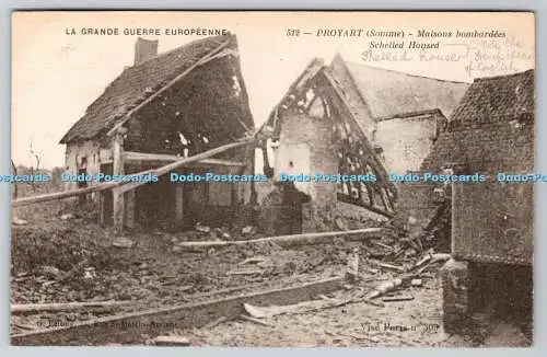 R754474 Proyart Somme Maisons Bombardees Schelled Housed G Lelong No 309 1918