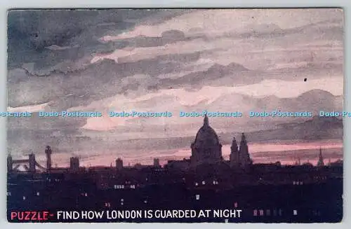 R754498 Finde, wie London nachts bewacht wird Puzzle Bild Co Zeppelin Serie Nr.