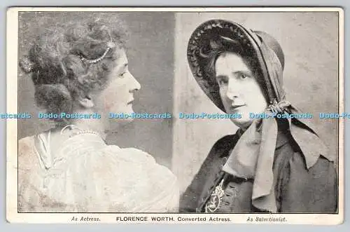 R754527 Florence Worth Converted Actress as Salvationist Pictorial Post Cards Sa