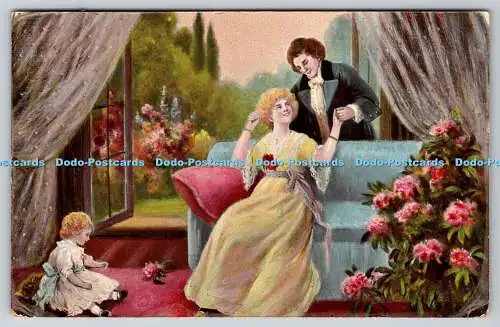 R754619 Mann und Frau und kleine Kinder im Zimmer Philco Publishing Co Serie