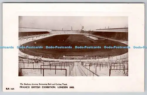 R754631 Das Stadion zeigt Schwimmbad und Radbahn Franco British Exhibition