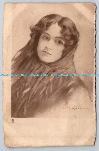 R754722 Junge Frau Portrait Raphael Tuck und Söhne 1910