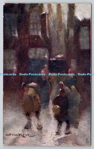 R754796 Ein Winterabend Raphael Tuck und Söhne Postkarte 7341 Professor Van Hier