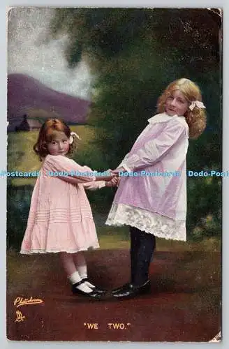R754964 We Two Little Darlings Raphael Tuck and Sons Photochrome Series 4718