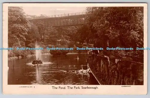 R754984 Scarborough The Pond The Park J Ashworth and Son 1922