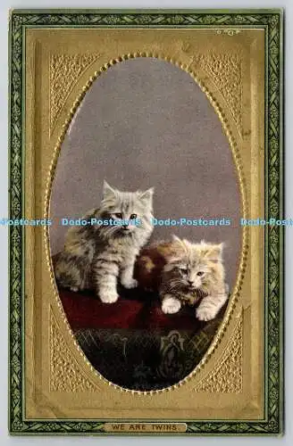 R755597 We Are Twins Kittendom Tuck Framed Gem Glosso Series II 728 PM Wolverton