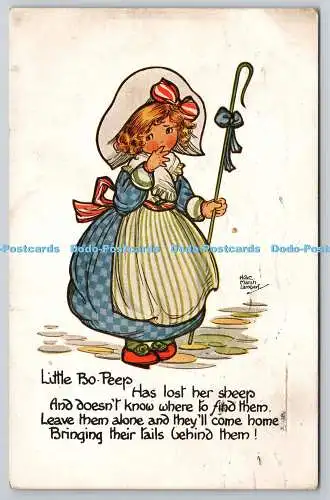 R755700 Little Bo Peep A M Davis Qualitätskarte Kinderreim Serie Nr. 518