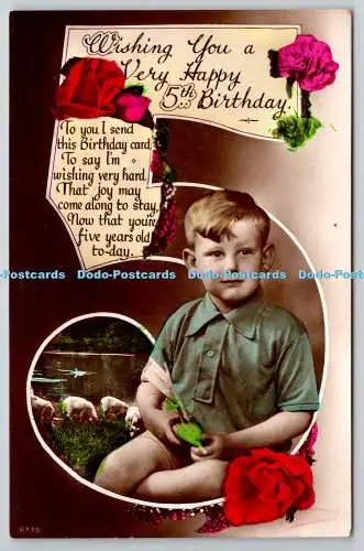 R755773 Ich wünsche Ihnen alles Gute zum 5. Geburtstag Rosen Junge RP