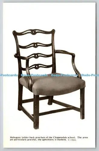 R755902 Mahagoni-Sessel mit Leiterlehne der Chippendale School London County Co