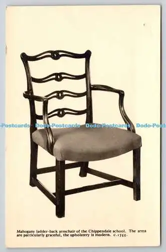 R755903 Mahagoni-Sessel mit Leiterlehne der Chippendale School London County Co