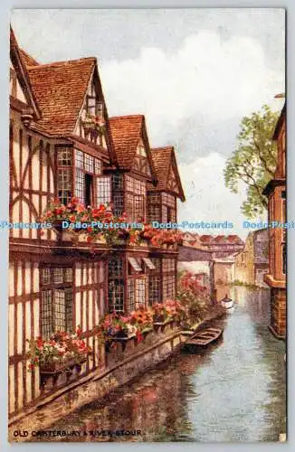 R755980 Old Canterbury and River Stour J Salmon Sevenoaks PM Maidstone Kent 1949