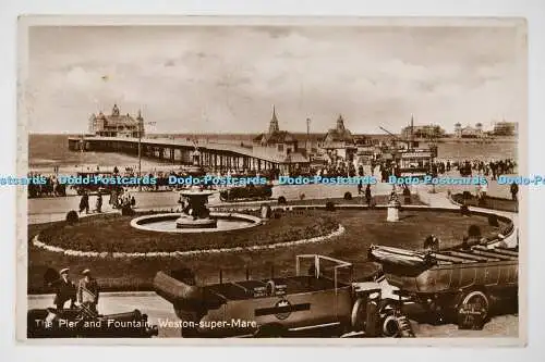 C026884 Weston Super Mare The Pier and Fountain RP 1927