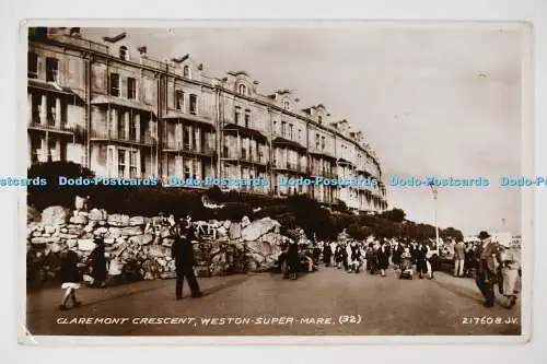 C026995 Weston Super Mare Claremont Crescent Valentine RP 1943