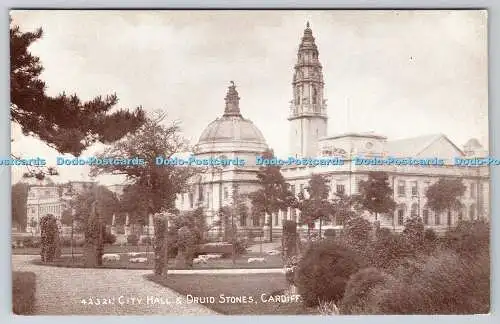 R755008 Cardiff City Hall and Druid Stones Photochrom Co Ltd Sepiatone Serie