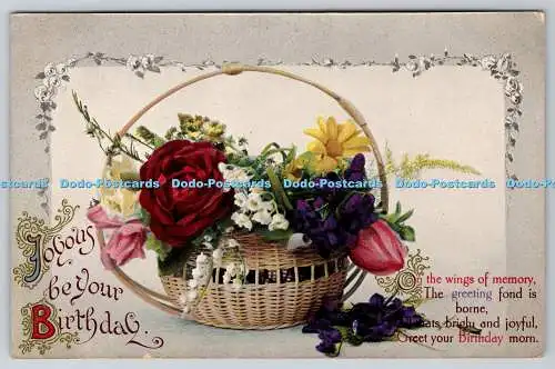 R755288 Joyous be Your Birthday Rose im Korb 1913