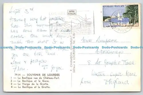 R755306 Souvenir des Pyrenees La Basilique et la Grotte La Vierge de la Grotte P