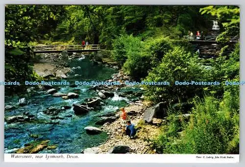 R755308 Devon Watersmeet near Lynmouth John Hinde Ltd E Ludwig 1964