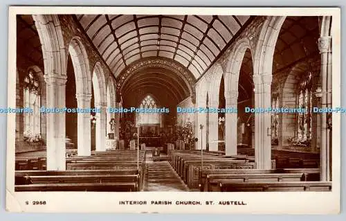 R755410 St Austell Interior Parish Church W H S Kingsway Echtfoto Serie 1924