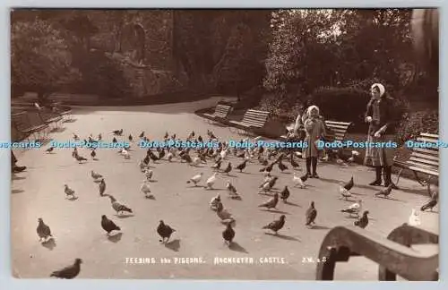 R755443 Rochester Castle Feeding the Pigeons J W and S