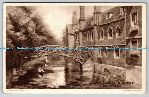 R755475 Cambridge Queens College and Bridge Raphael Tuck and Sons Ltd Charles E