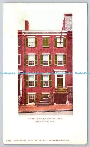 R756012 Washington D C House in Which Lincoln Died Detroit Photographic Co 1900