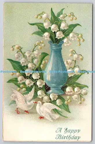 R756037 A Happy Birthday Mayflower in Vase J Beagles and Co