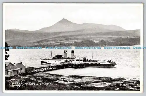 R761985 Brodick Pier and Goatfell Valentine Silveresque